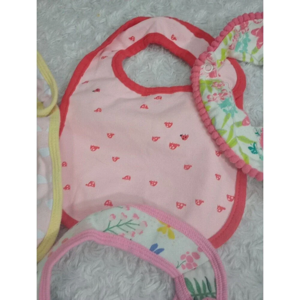 Baby Girl Infant Toddler Feeding Bibs  Lot Of  8 PCs Cloud Island -Carters